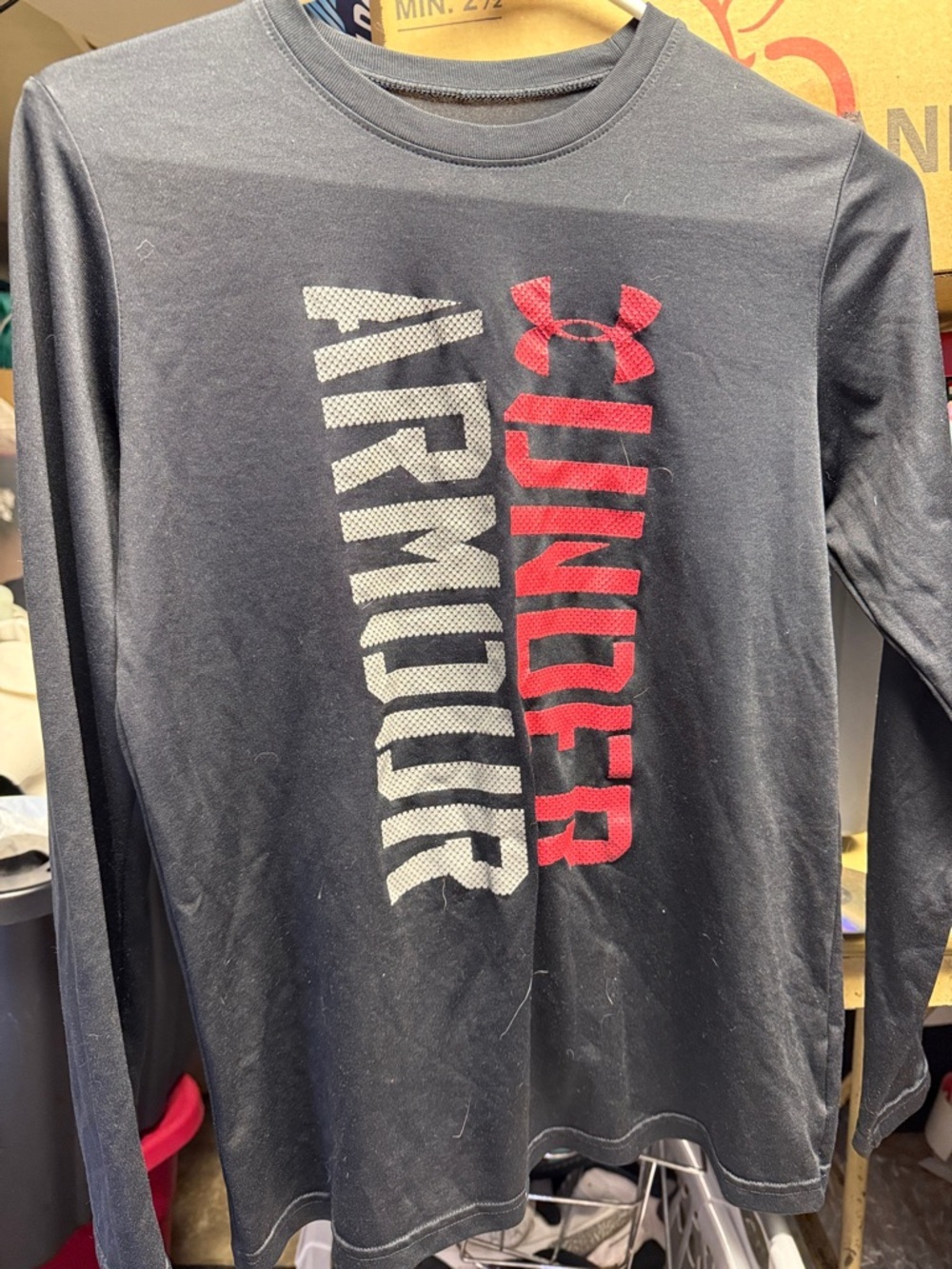 Boys Under Armour Black Long-Sleeve Performance Tee grey5